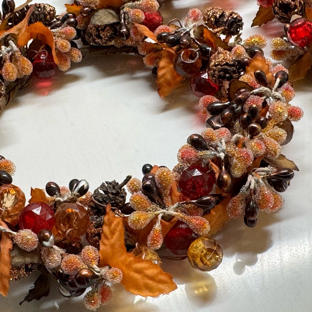 Candle Rings of Mini Berries, Buds, Beads and Cones